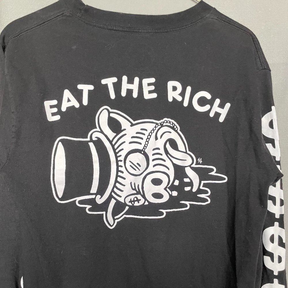 Sketchy tank "eat the rich" graphic tee